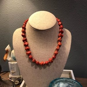 🦋 Retired Silpada Coral Nugget Necklace
